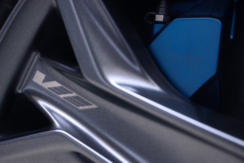 Close-up of the 2026 OPTIQ-V Brembo Performance Front Brakes | Plaza Cadillac in Leesburg FL